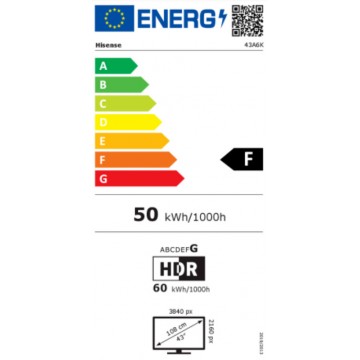 Hisense Smart Τηλεόραση 43" 4K UHD LED 43A6K HDR (2023)